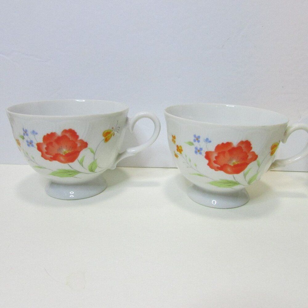 lot 4 vtg Nichinan fine porcelain tea cup and saucer Fairlady floral Japan set - Picture 4 of 10